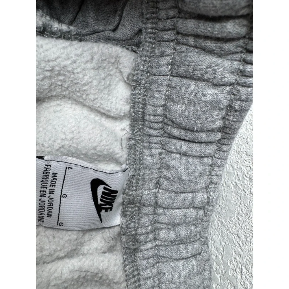 Nike Mens Fleece Sweatpants Heather Gray Embroidered Swoosh Joggers Large
